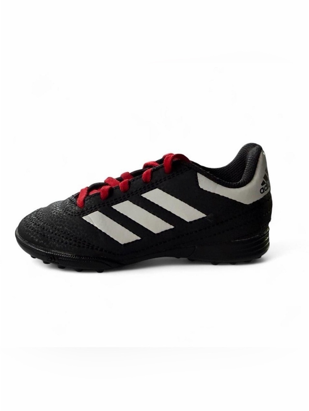 New Adidas Kids Black & White Cleats with Red Laces